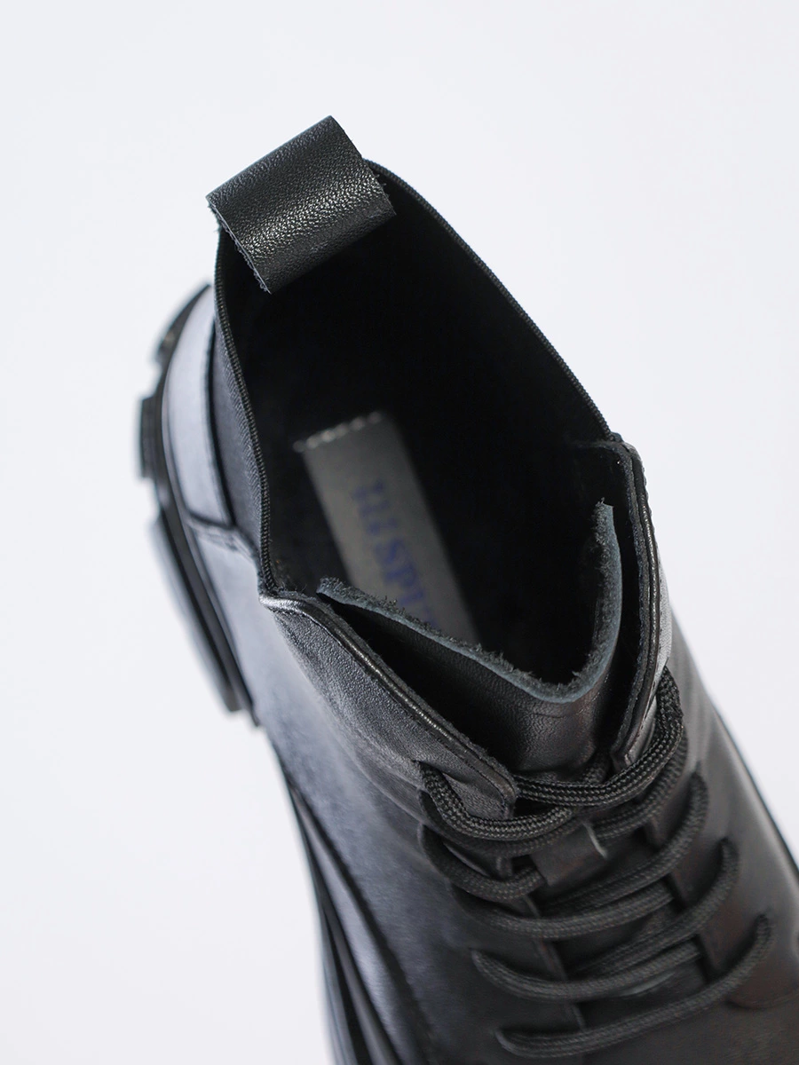 Ботинки-дерби черного цвета с эластичной вставкой